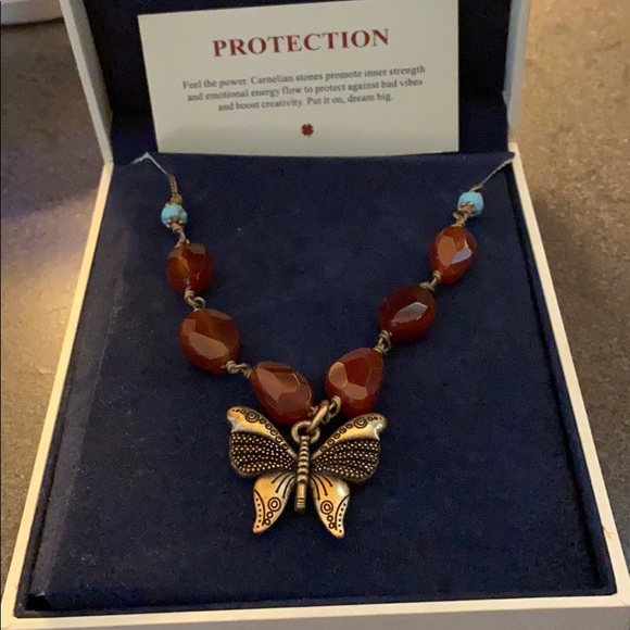 Lucky Brand Jewelry - NEW beaded butterfly necklace Lucky Brand mantra
